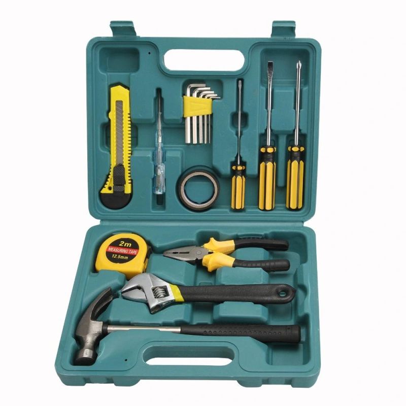 16 In1 Tool Set Knife/Pliers/Test Pencil/Phillips Screwdriver/Measure Tape/Claw Hammer Toolbox Handtool Kit