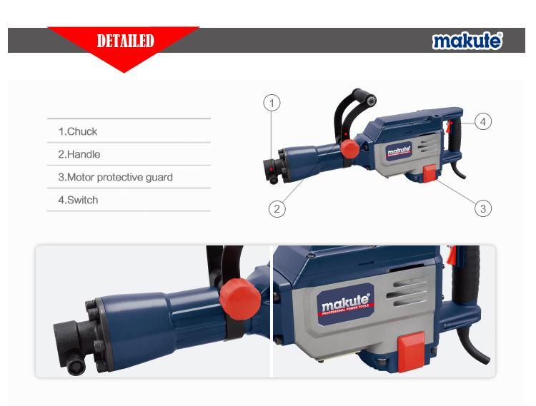 Makute Demolition Hammer Breaker 85mm SDS Chuck with Drill Bits