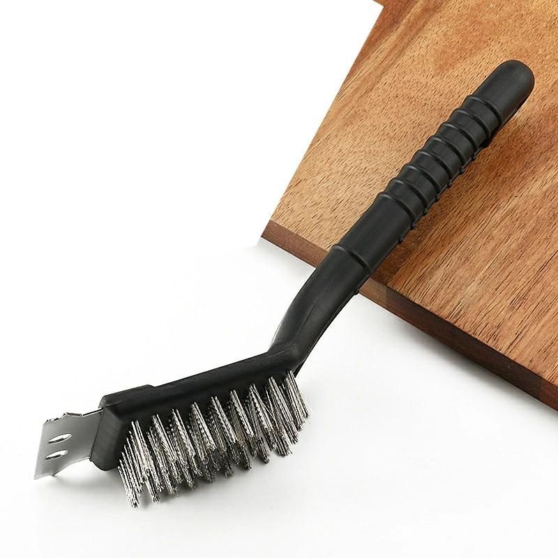 Barbecue Cleaning Brush Wire Bristle Brush with Scraper Grill Oven Cleaner Tool Esg15618
