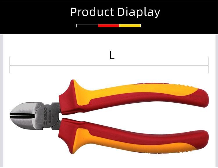 WEDO 6" 7" Insulated Diagonal Pliers VDE 1000V Side Wire Cutters Injection Pliers Nippers Anti-Slip Handle