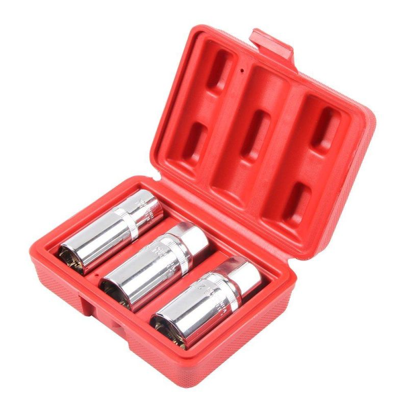 Viktec High Quality 1/2"Dr. Magnetic 16, 18, & 21mm Motorcycle Tools Spark Plug Socket Set Impact Socket