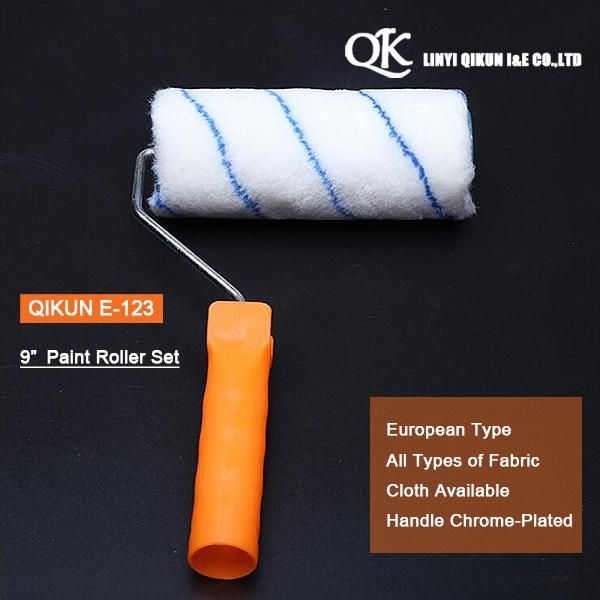 E-121 Hardware Decorate Paint Hand Tools Acrylic Polyester Mixed Yellow Double Strips 9" Paint Roller
