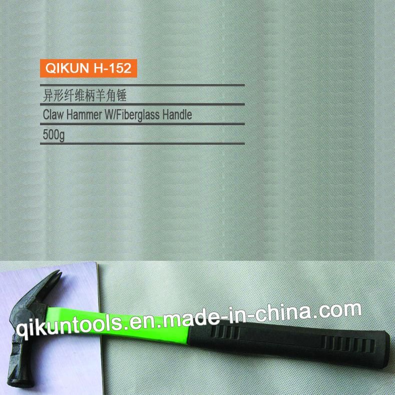 H-142 Construction Hardware Hand Tools Mirror Polished Claw Hammer with Rubber Coated Handle