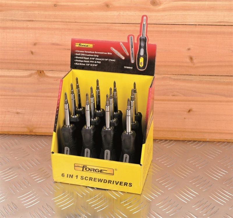 Hand Tools 12PCS 6 in 1 Cr-V Steel Screwdriver with Soft TPR Grip