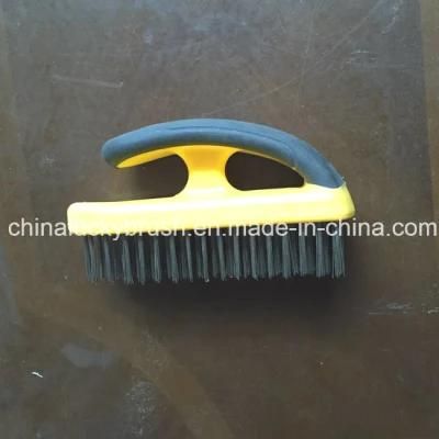 Steel Wire Plastic Board Brush with Handle (YY-509)
