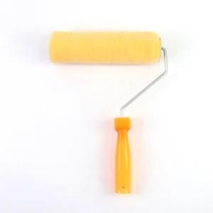 Orange Polyester Fiber Roller Orange Plastic Handle Paint Roller Brush