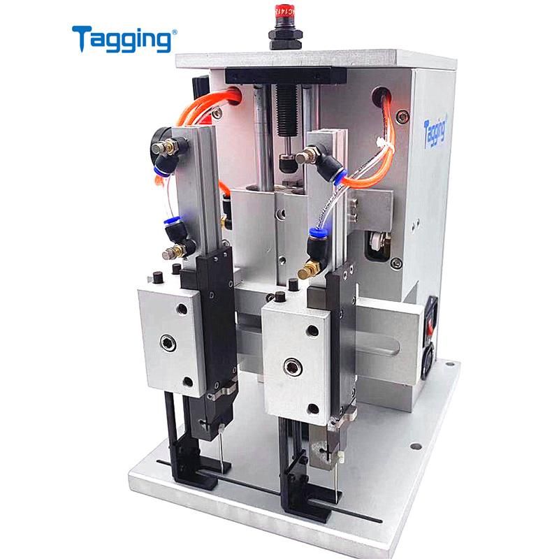 TM5210 Pneumatic Double Tagging Machine for Wash Clothes Microfiber Anti-Scalding Gloves