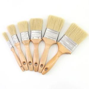 Log Color Wooden Handle with Hole Paint Brush White Bristles Hardware Tools