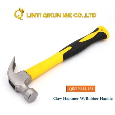 H-181 Construction Hardware Hand Tools American Straight Type Claw Hammer with Plastic Coated Handle