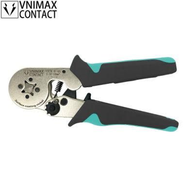 6-4 Black Handle Sleeve Crimping Wire Pliers Hardware Pliers Nickeling Head Part