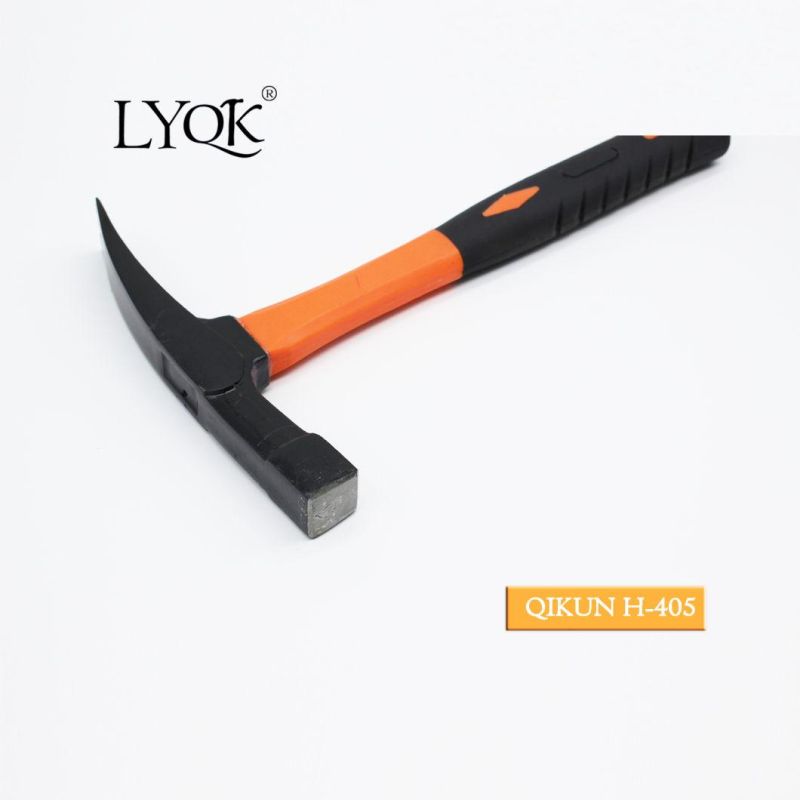 H-405 Construction Hardware Hand Tools Fiberglass Rubber Handle German Type Bricklayer Mason Hammer