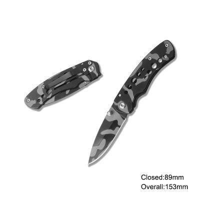 Stainless Steel Folding Knife with Anodized Aluminum Handle