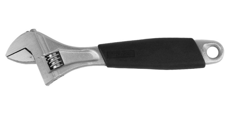 Non-Slip 10" Cr-V Steel Satin Chrome Plated Wrenches Adjustable Spanner