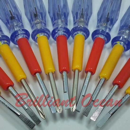 4.5X170mm Electronic Test Pen Magnetic Tip Slotted Head Screwdriver with Plastic Handle