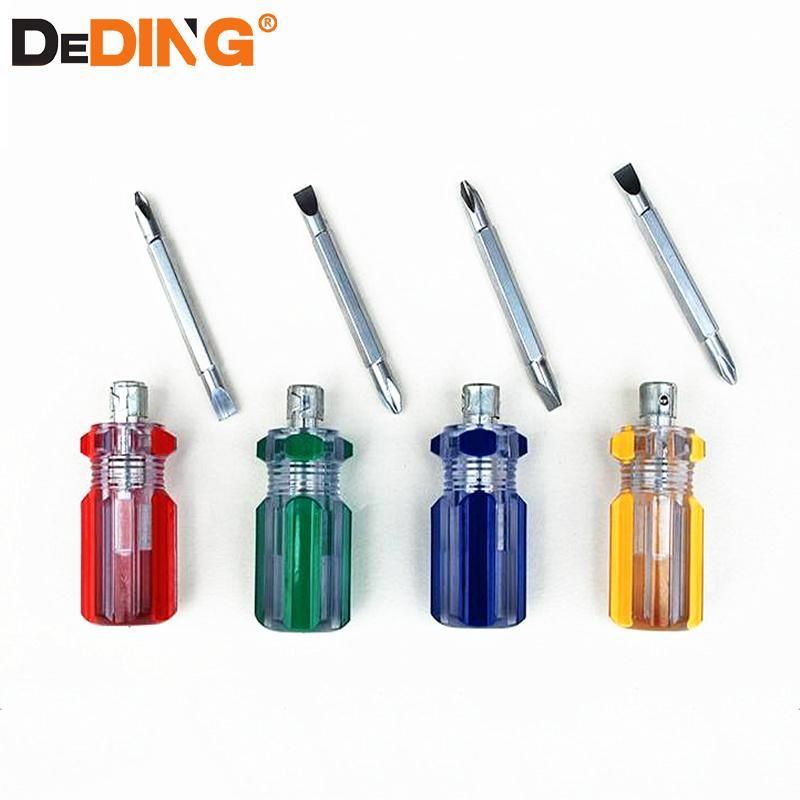 Double Head Transparent Plastic Handle Multi Screw Driver Set Mini