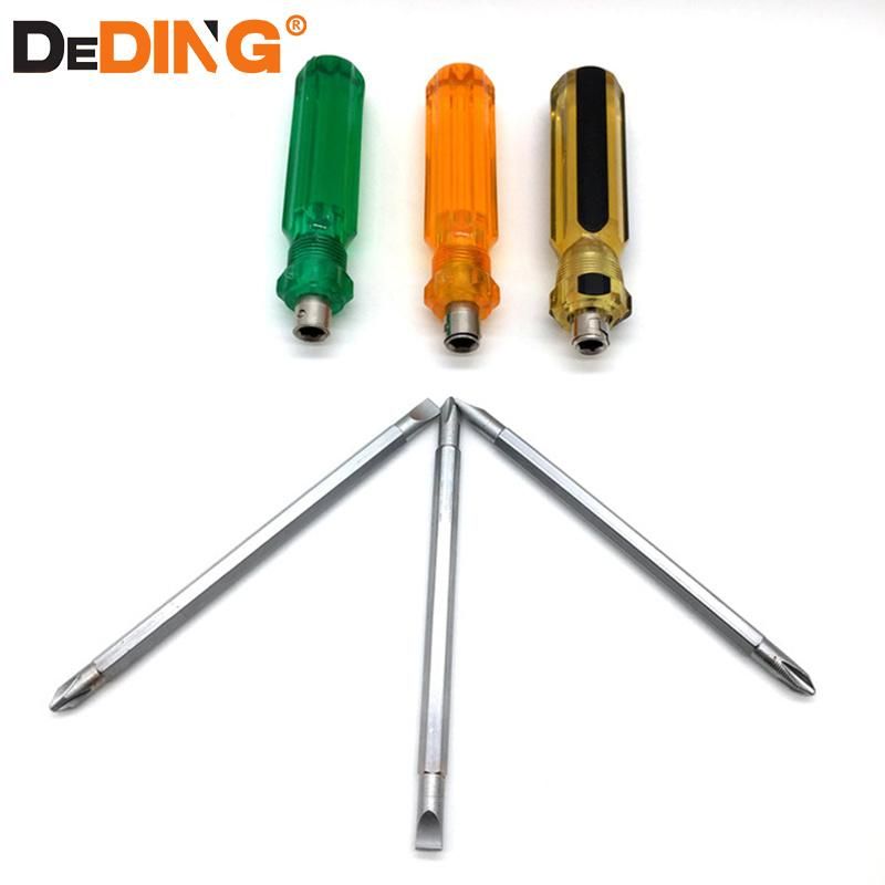 Dual Purpose Use Transparent Handle Phillips Slotted Screwdriver