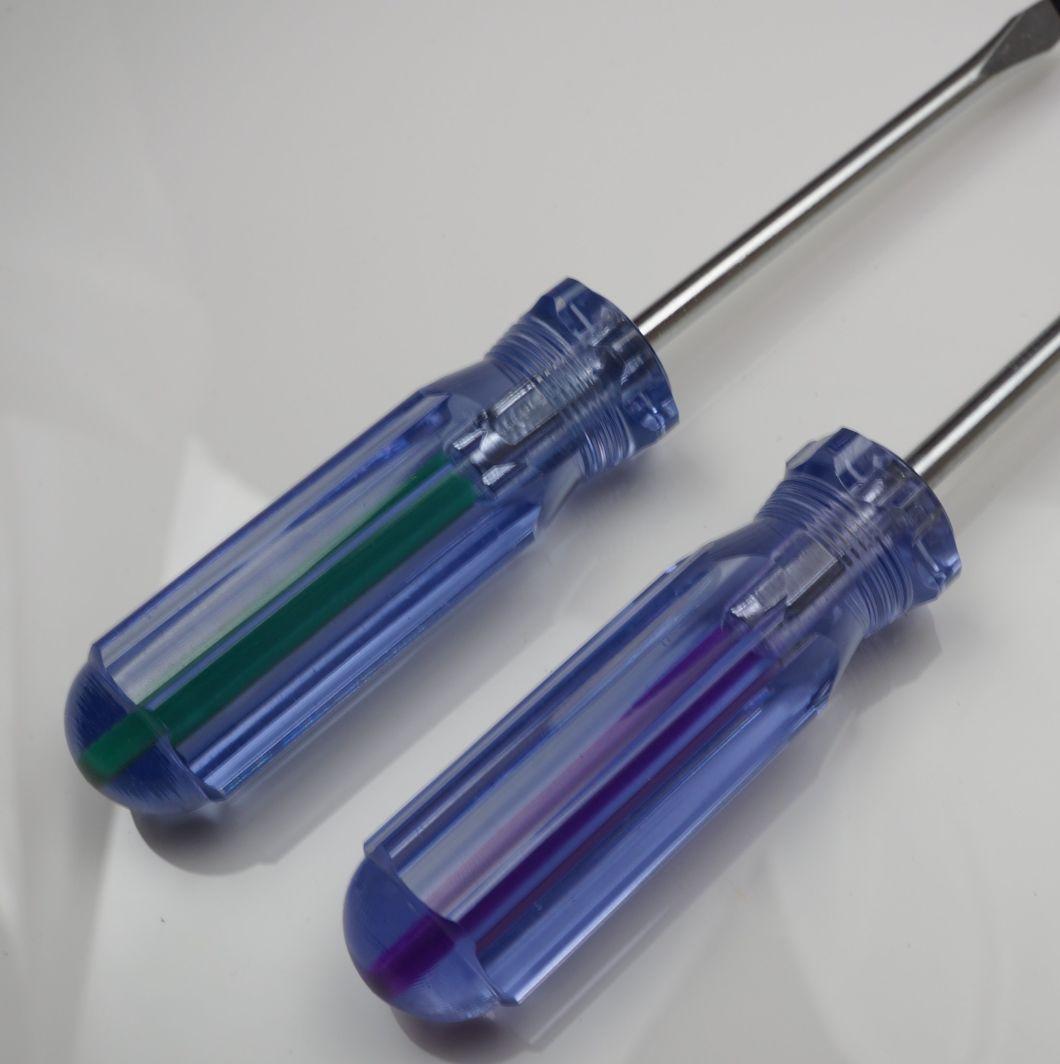 Professional Steel Power Blade Colorful Handle Two Way Screwdriver