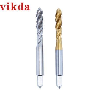 Vikda HSS M35 Spiral Flute Taps/Spiral Machine Taps with Tin Coating