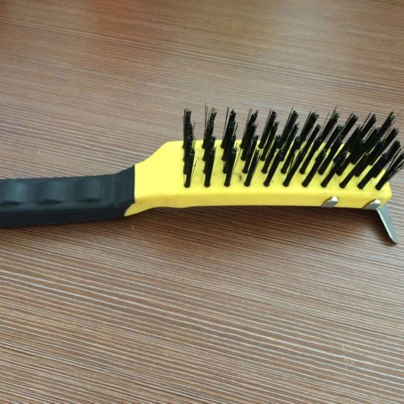 11 Inch Two Colour Plastic Handle Steel Wire Brush (YY-538)