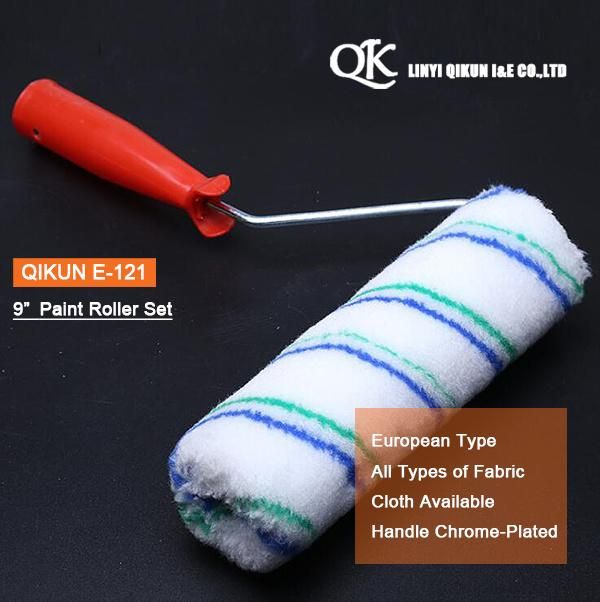 E-119 Hardware Decorate Paint Hand Tools Acrylic Polyester Mixed Blue Yellow Double Strips 9" Paint Roller