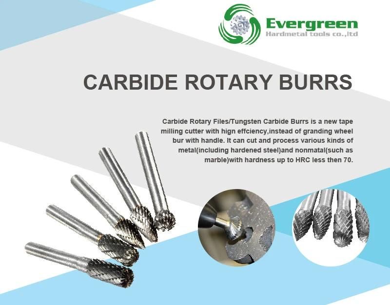 Solid Carbide Rotary Burr Cutting Tools Tungsten Carbide Burs B1225m06