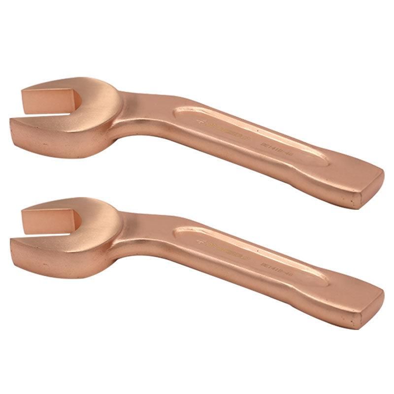 WEDO Beryllium Copper Wrench Non-Magnetic/Sparking 45 Degree Bent Striking/Slogging Open Spanner