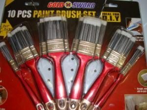 Plastic Handle Paint Brush Set with Tapered Filament
