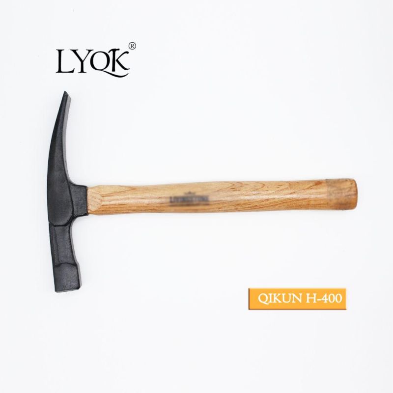 H-400 Construction Hardware Hand Tools Fiberglass Rubber Handle German Type Bricklayer Mason Hammer
