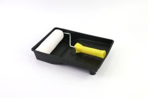 New Whte Polyester Fiber Roller Yellow Plastic Handle Paint Roller Brush Set