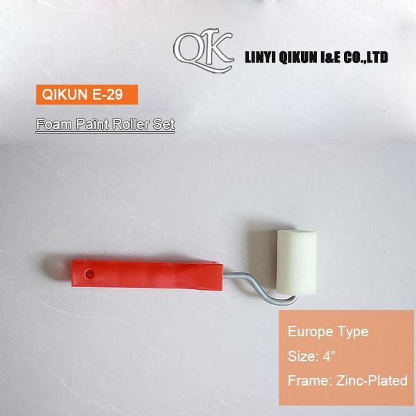 E-22 Hardware Decorate Paint Hand Tools Double Round Cap White Foam Paint Roller Brush