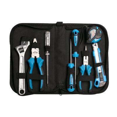 Fixtec 8PCS Mechanical Hand Tools Set with Combination Pliers, Nose Pliers, Wrench, Screwdriver, Knife