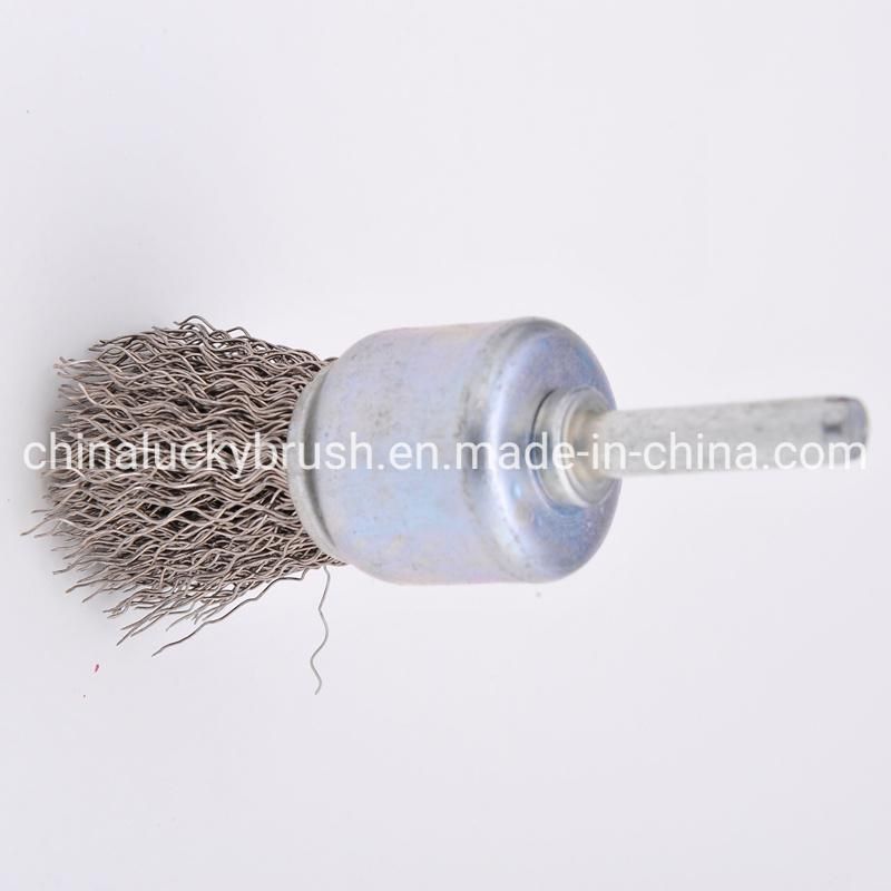 28mm Crimped Brass Coated Steel Wire End Brush (YY-943)