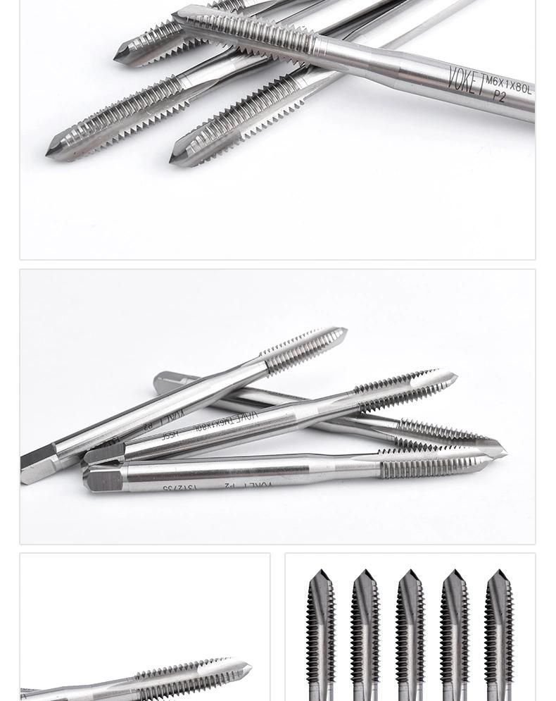 Hsse-M35 JIS Long Shank 80mm Spiral Pointed Taps M2 M2.5 M3 M4 M5 M6 Tapping with Good Cutting Machine Screw Thread Tap