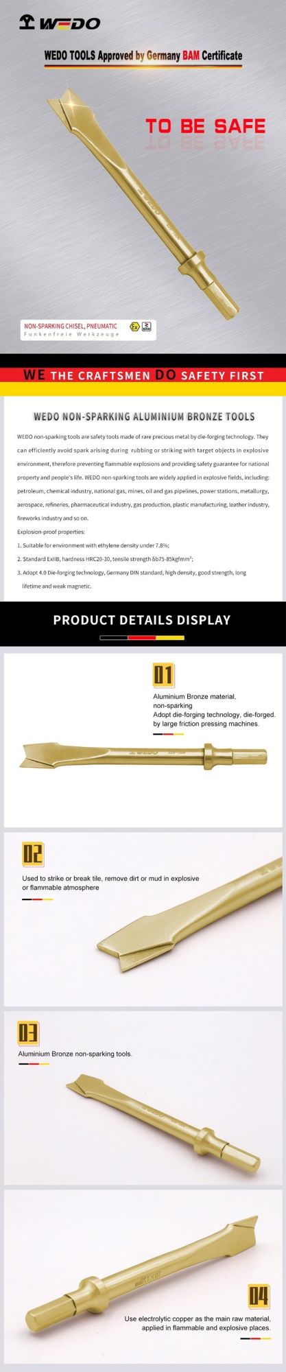 WEDO Non-Sparking Pneumatic Chisel