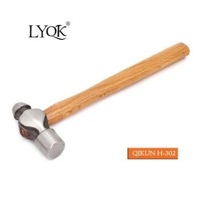 H-302 Construction Hardware Hand Tools Hard Wood Handle Ball Pein Hammer