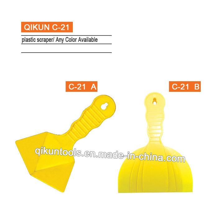 C-21 Construction Decoration Paint Hardware Hand Tools ABS Yellow Color Plastic Spatula Putty Knife Scraper Set