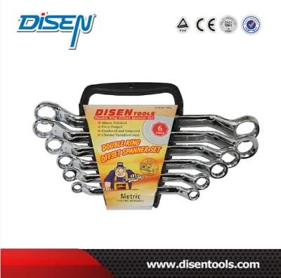 6PC Double Ring Chrome Plated Offset Wrench Set