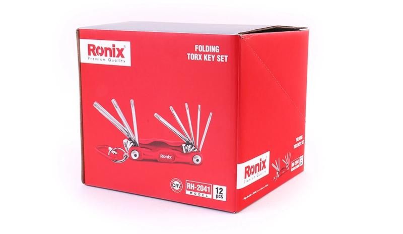 Ronix Model Rh-2041 Hand Tools CRV Material 18PCS Allen Wrench Handle Folding Torx Key Set