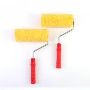 Yellow Polyester Fiber Roller Red Plastic Handle Paint Roller Brush