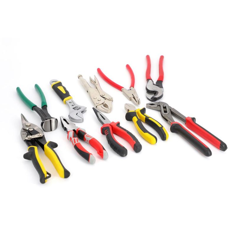 Household Set Tools, Plastic Toolbox, Combination, Set, Gift Tools, Made of Carbon Steel, CRV, Polish, Pliers, Wire Clamp, Hammer, Wrench, Snips, 8 Set