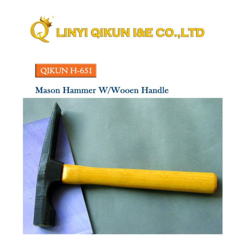 H-601 Construction Hardware Hand Tools Hard Wood Handle Flat Tail Inspection Hammer