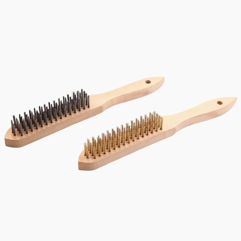 Wooden Handle Welding Stainless Steel Wire Brush Brass Brush