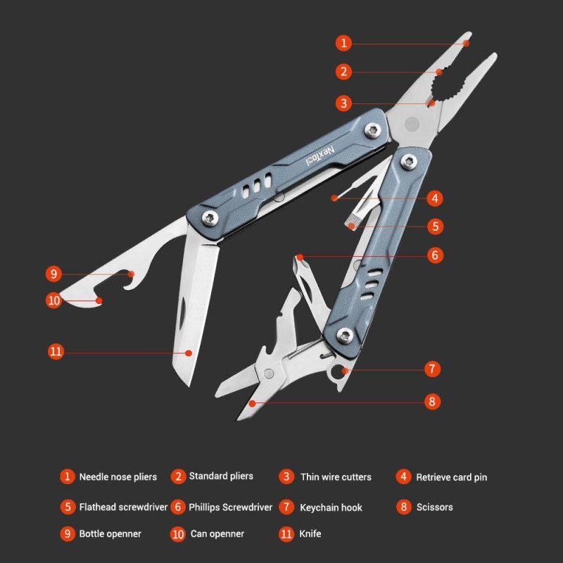 Nextool Aluminum Handle Mini Pocket Pliers Multitool with High Precision