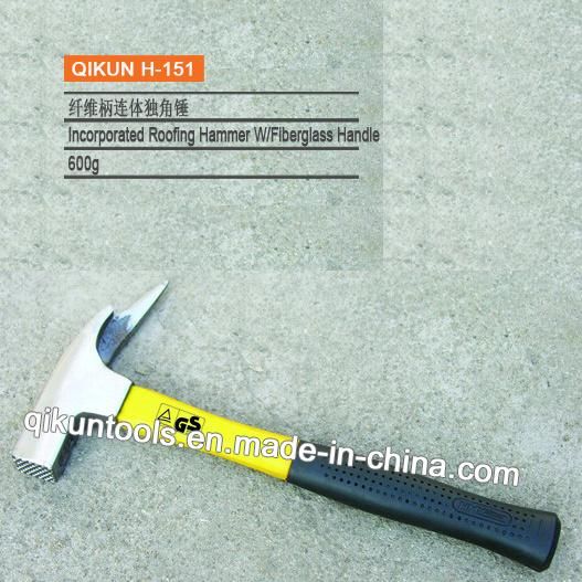 H-149 Construction Hardware Hand Tools American Straight Type Claw Hammer with Fiberglass Handle