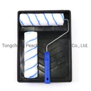 Blue Stripes Polyester Fiber Roller Blue Plastic Handle Paint Roller Brush