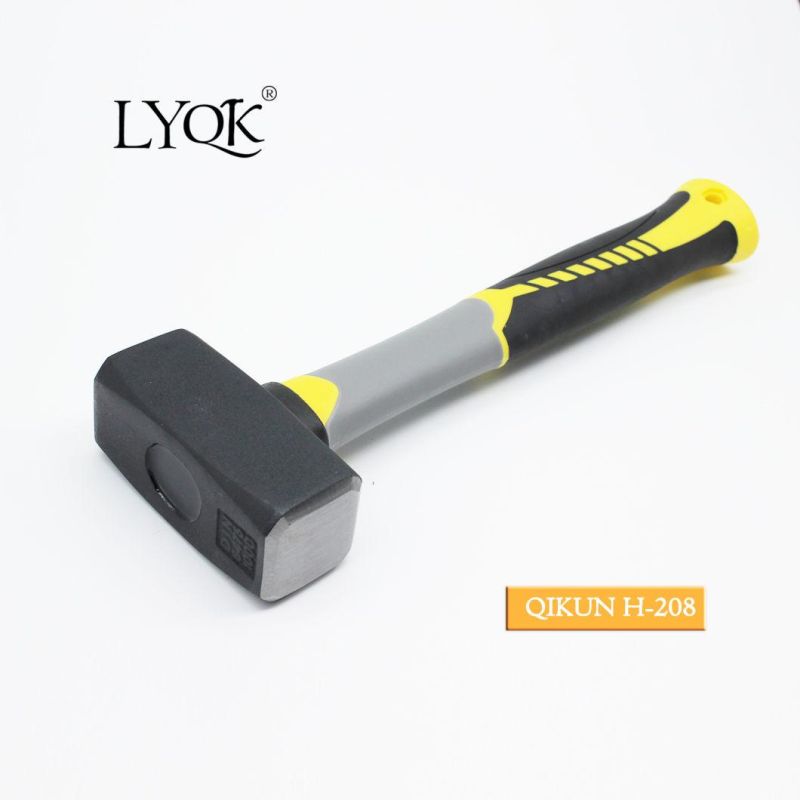 H-208 Construction Hardware Hand Tools Plastic Coated Handle German Type Stoning Stone Hammer