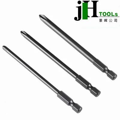 10PC 1/4 &prime; &prime; pH2 Alloy Steel S2 Hex Shank Cross Head Magnetic Phillips Screwdriver Bit