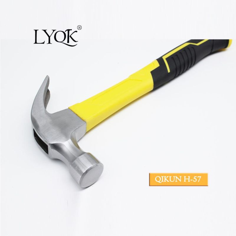 H-57 Construction Hardware Hand Tools Plastic Coated Handle German Type Claw Hammer