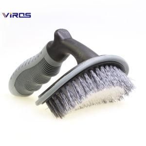 Car T-Shaped Curved Handle Tire Brushes with Rubber Handle