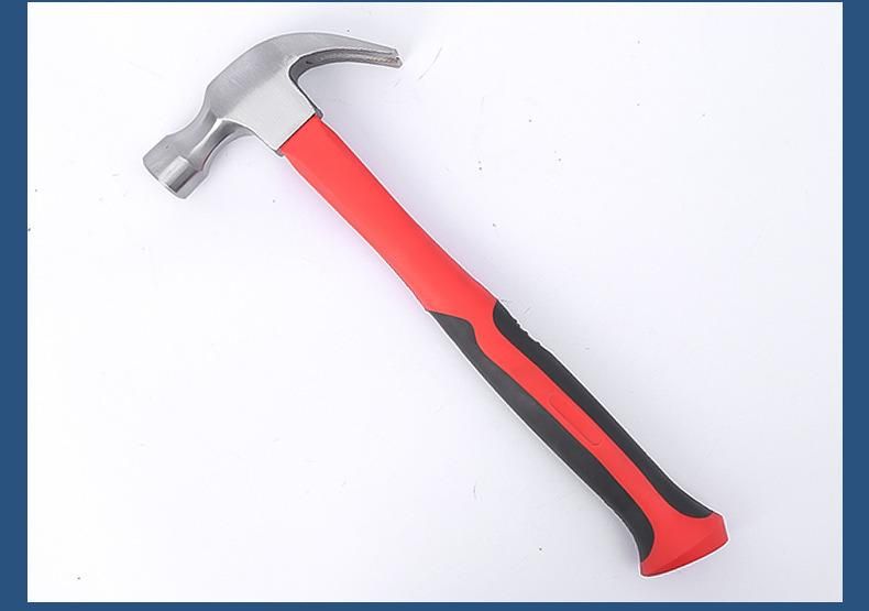 45# Forged Steel Woodworking Decoration Tool Siamese Claw Hammer with Plastic Handle